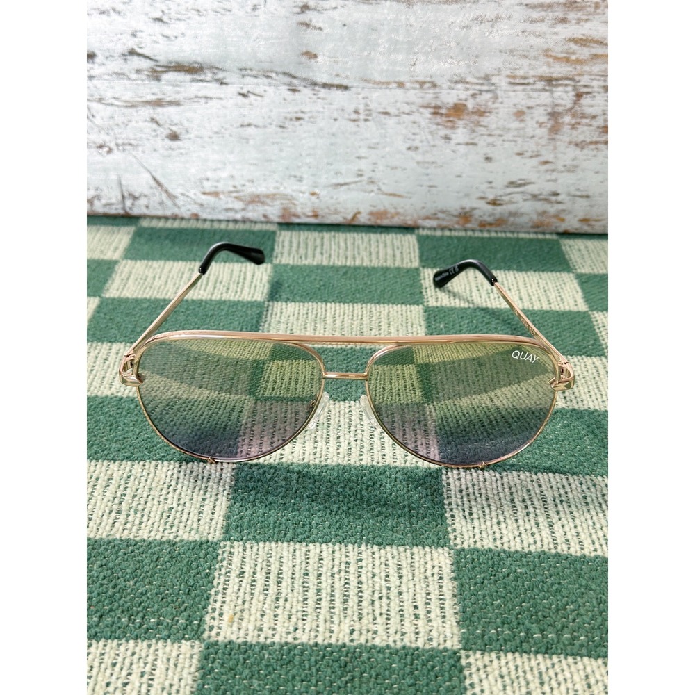 Quay High Key Aviator Sunglasses in Gold